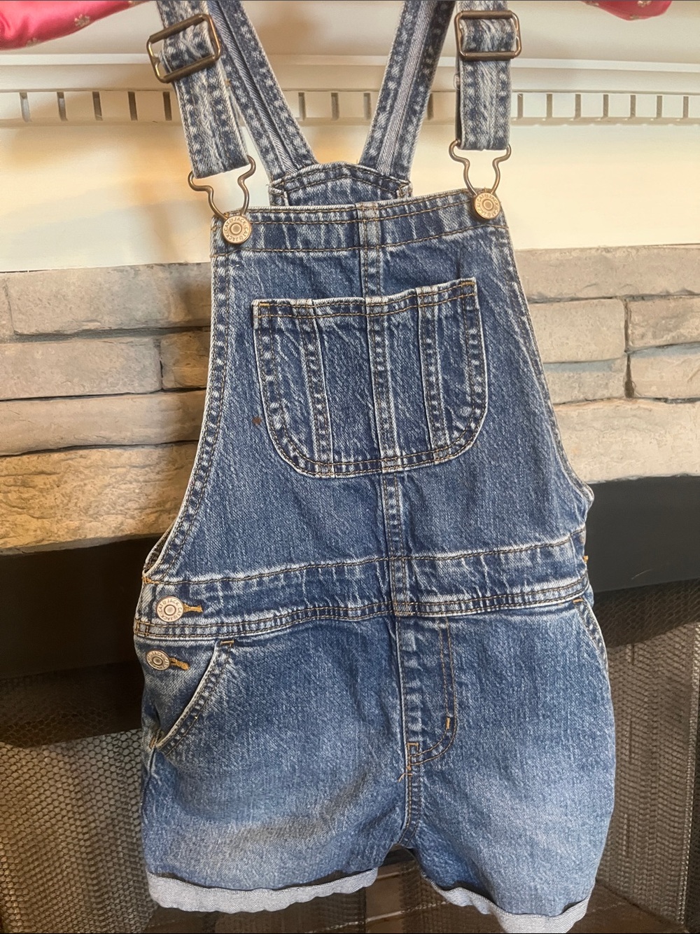 Girls Denim Overall Shorts